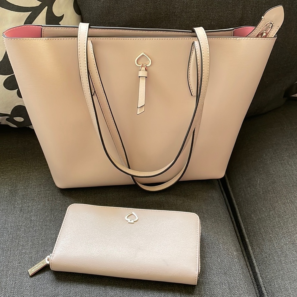 Kate Spade Blush Pink Purse & Matching Wallet Set.